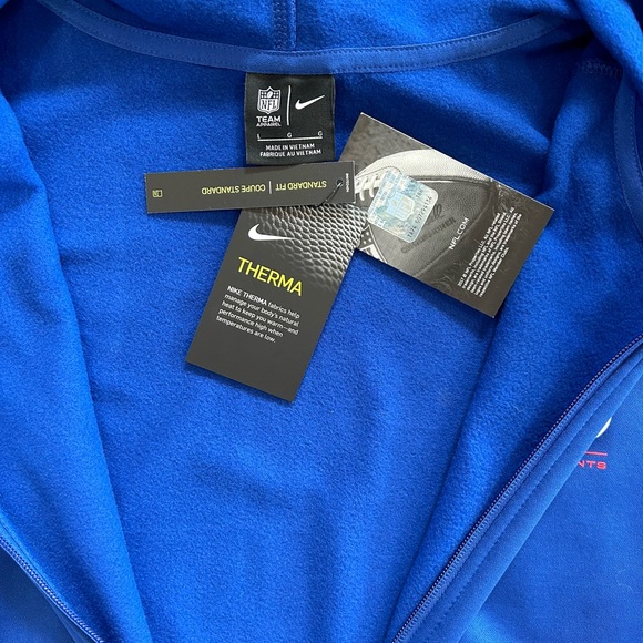 Nike New York Giants men’s Mascot full zip hoodie L blue grey NFL jacket NWT - Picture 7 of 8